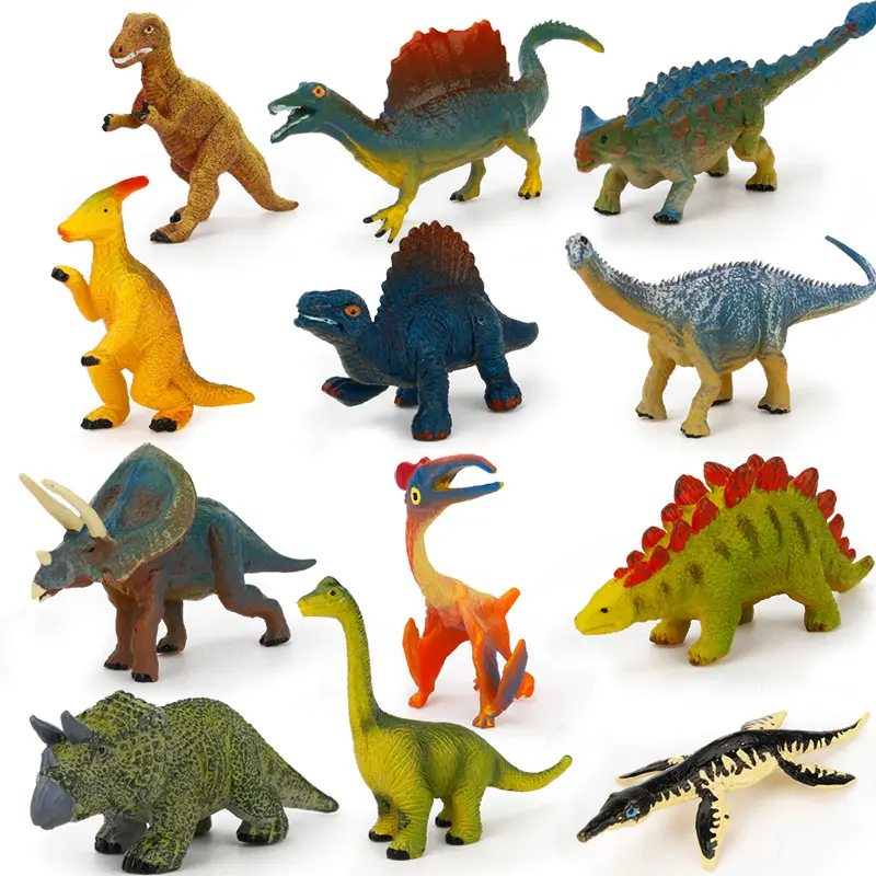 Amazon hot sale animal mini lifelike dinosaur details painting plastic dinosaur figurine toys