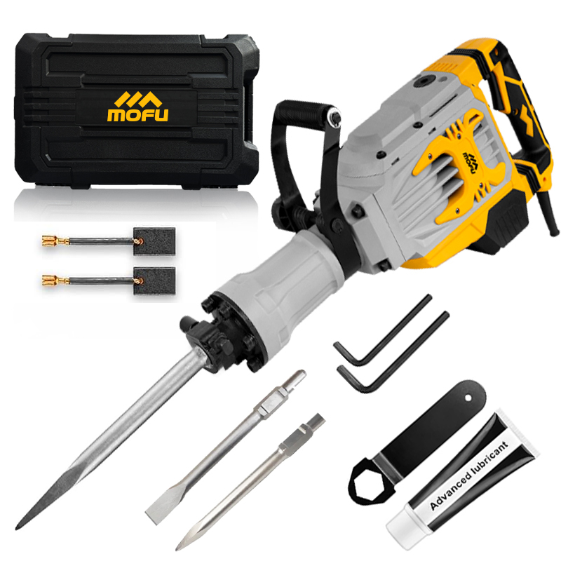1600W Electric Chisel Jack Hammer Concrete Breaker Power Hammer Jackhammer Heavy Duty Demolition Hammer Power Demolition Drill