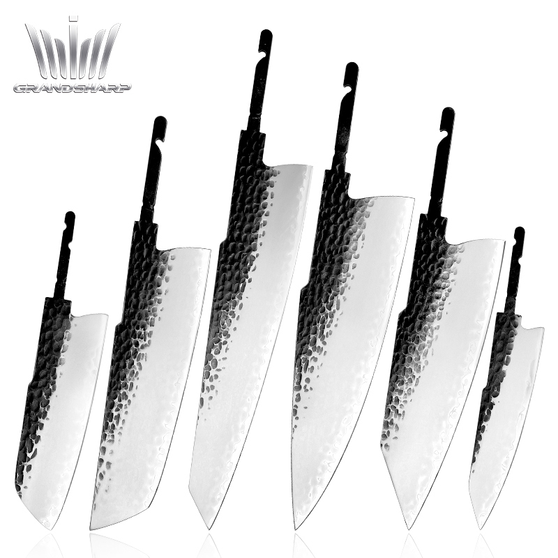 Kitchen Chef Knife Blade DIY Handmade Blade Knives Survival Stainless Steel Utility Santoku Kiritsuke Nakiri Knives Blank Blade