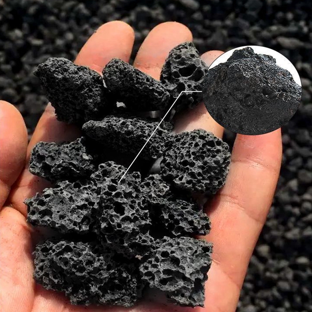 Black Volcano Stone Aquatic Landscape Backing Lava Sand Pumice Stone Factory Price Hot Sale 2025