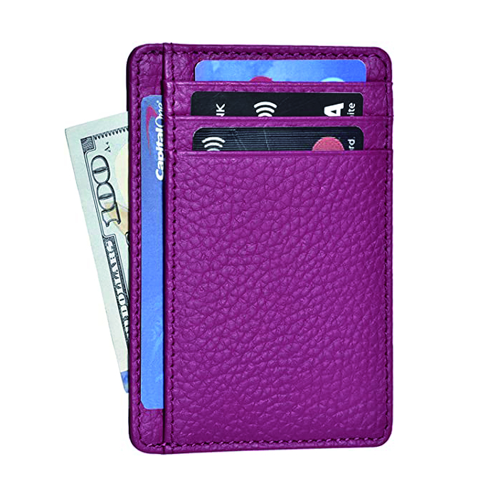 Men Women RFID Blocking Credit Card Leather Holder Slim Minimalist Front Pocket Pu Leather wallet