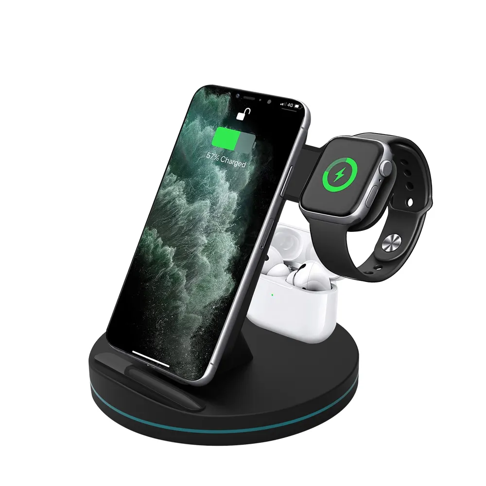 Factory Price Fantasy 10W Wireless Charger 3 in 1QI Station Fast Wireless Charger Stand For Mobile Phone For iwatch For earphone