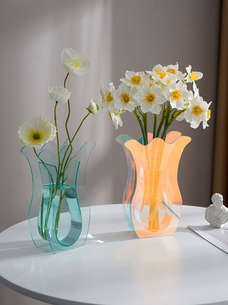 High quality custom acrylic vase cute art transparent living room desktop acrylic decorative vase