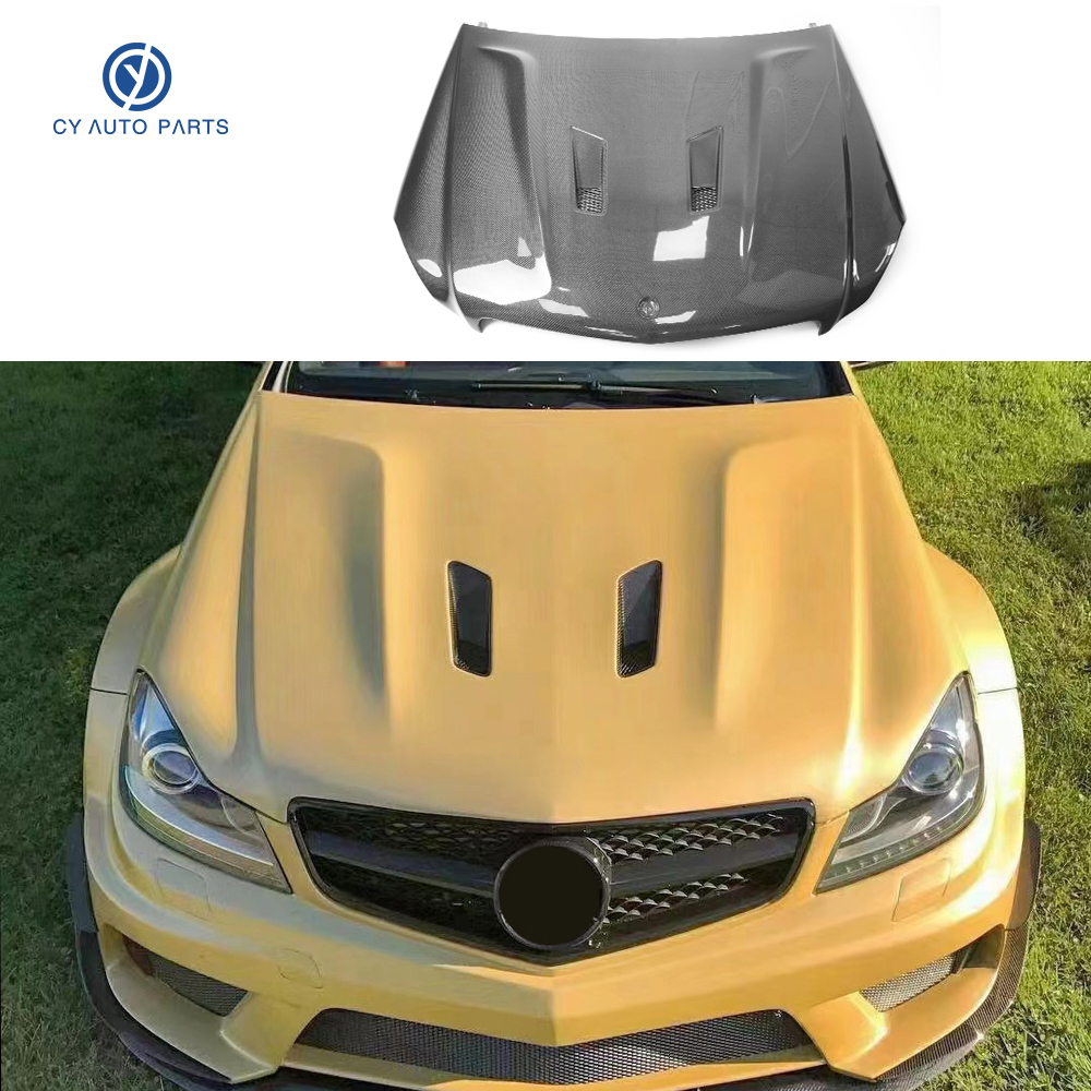 W204 C63 BS Стильная крышка капота из углеродного волокна для Mercedes Benz C lass W204 C63 крышка автомобильного двигателя