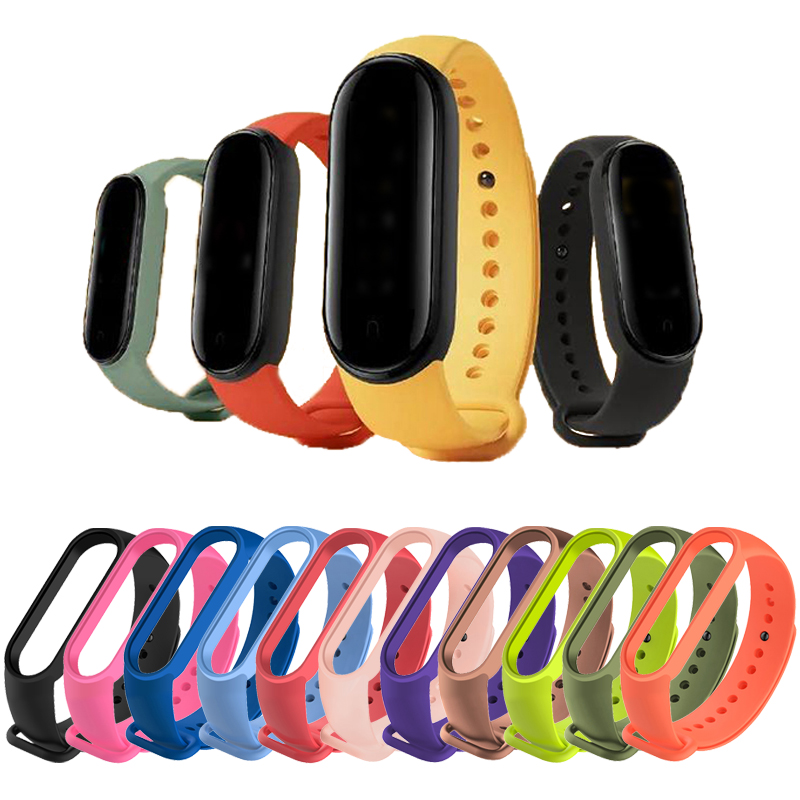 BROXTY 35 Colors Silicone Wristband Sport Rubber Strap Original Xiao Mi Band 6 Strap