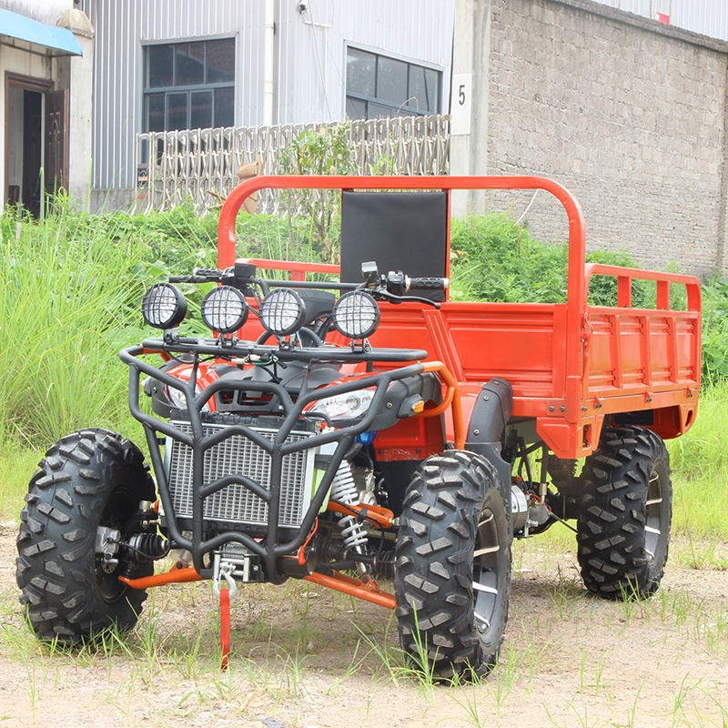 Одиночная выхлопная труба водяное охлаждение 2 м 4 колеса 350 cc ATV 4x4 Взрослые сельскохозяйственные грузовики автомобиль Atv прицеп