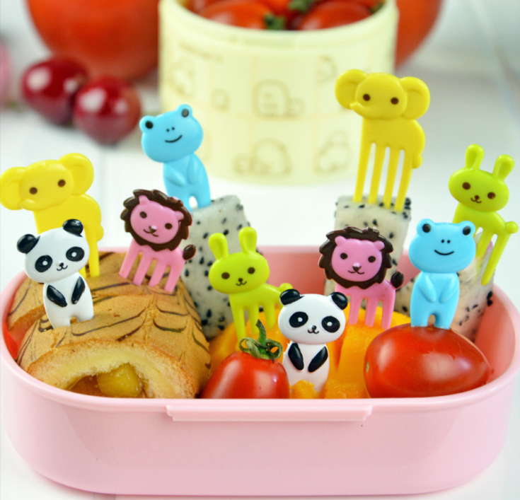 20pcs Kawaii Animal Food Fruit Picks Forks Plastic Fruit Forks Cute Set for Kids Home