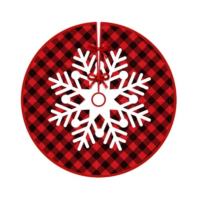 Christmas Tree decoration Red and Black Buffalo Check Plaid with Snowflake Design christmas tree ornaments for christmas trees