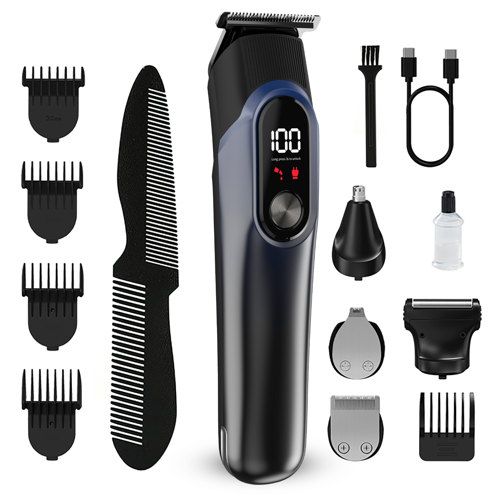 RB-822 Men Hair Trimmer Rechargeable Barber Clippers Electric Hair Clipper For Men Usb Customized Logo