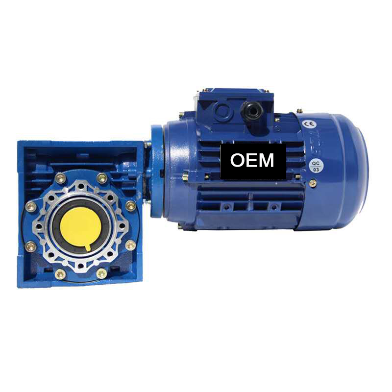 High standard quality worm gear speed reduction gearbox nmrv series with electric motor ie2