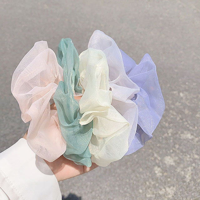 ADELANTE Ins Simple Vintage French Broken Hair Ring Hair String Chiffon Female Head Rope
