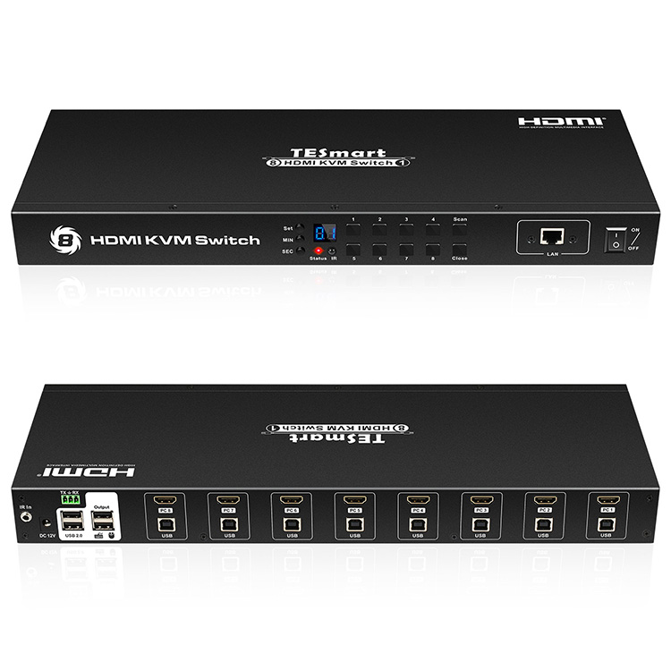 OEM 8 портов KVM переключатель HDMI с пультом дистанционного управления USB 4K Аудио