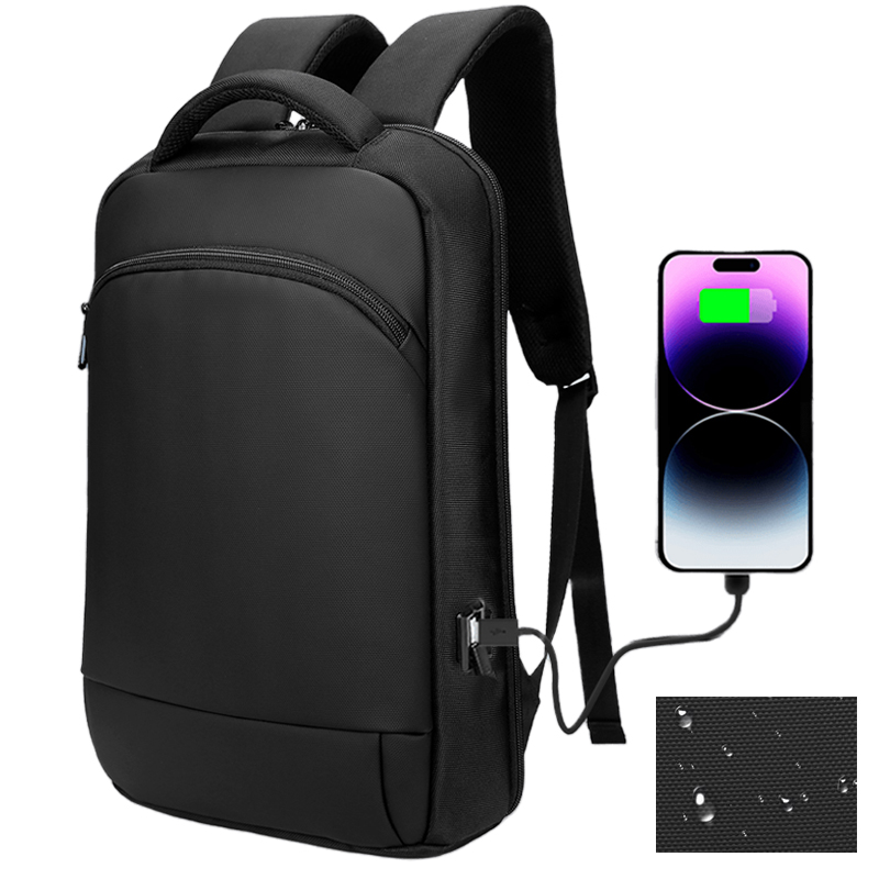 Laptop Backpack For Men Business Slim Backpack With USB Computer 15.6 Lightweight Antitheft Backpack Laptop Bag For Work Office