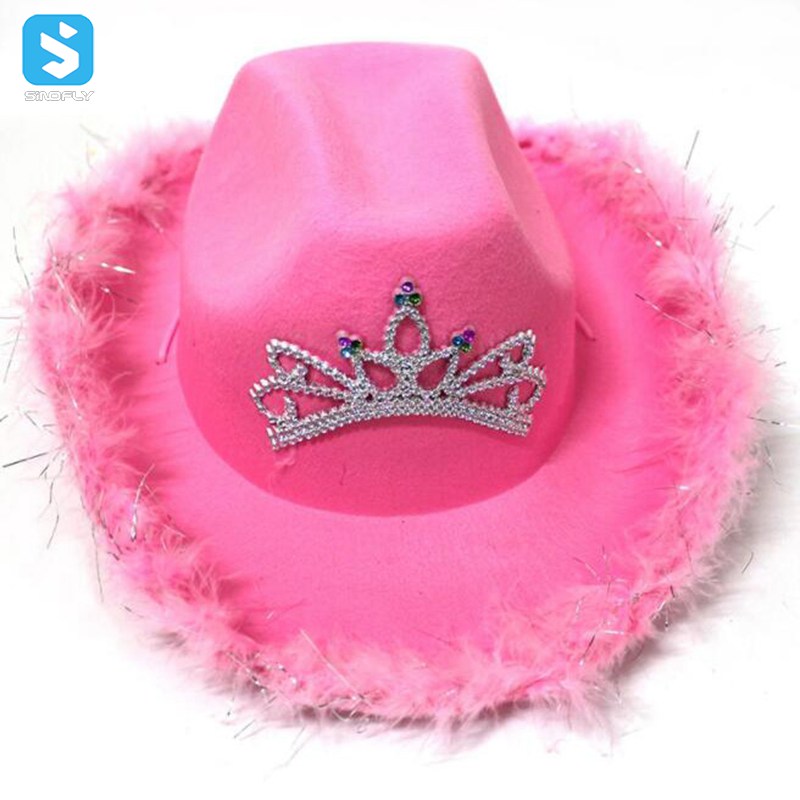 Оптовая продажа, шляпа ковбоя Rodeo Queen с блестками для Западной вечеринки, шляпа ковбойская Корона розовая, ковбойская шляпа для женщин