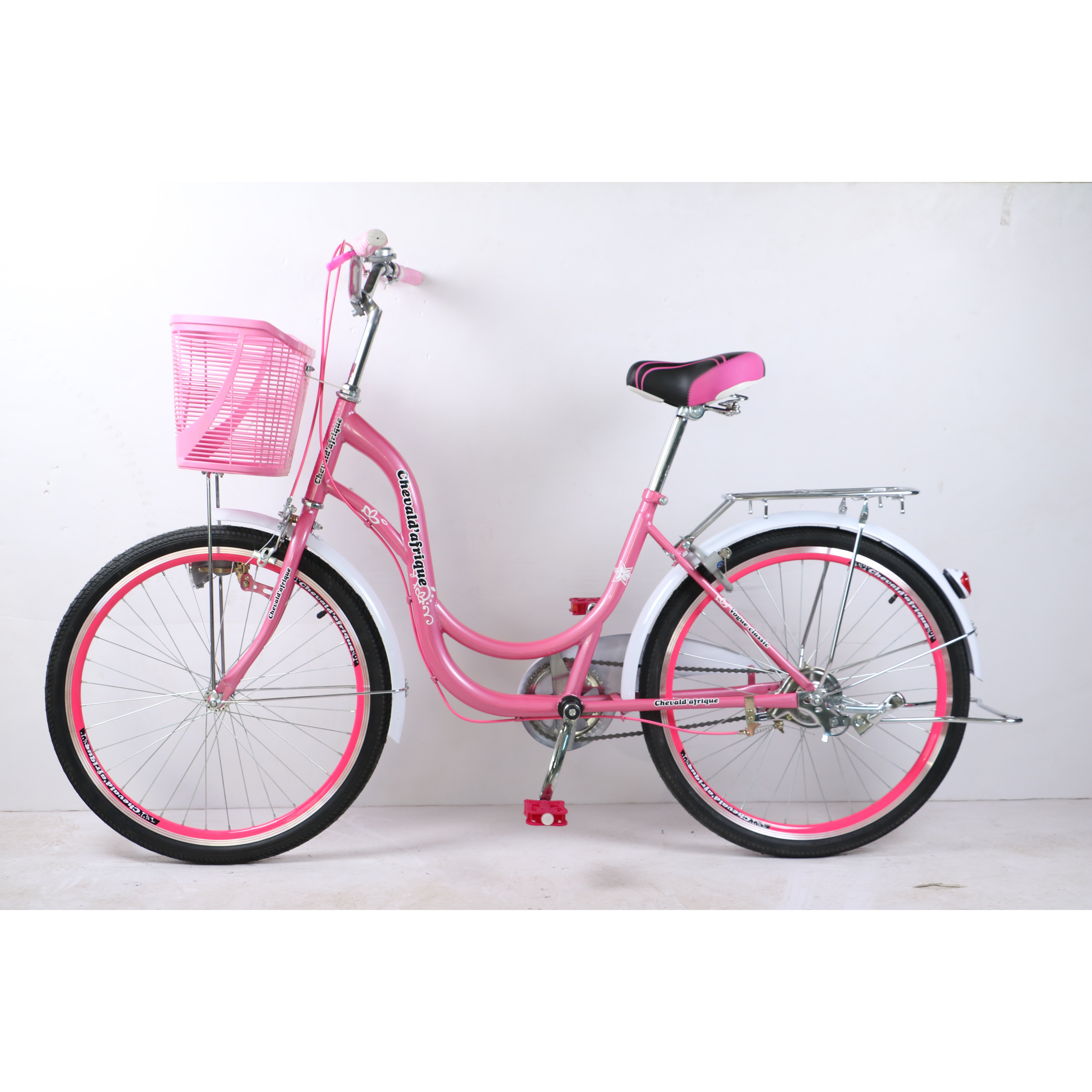 City Bicycle 24 Inch 1speed Steel Frame Princess Bike for Girls Women Commuting Sports with Carrier