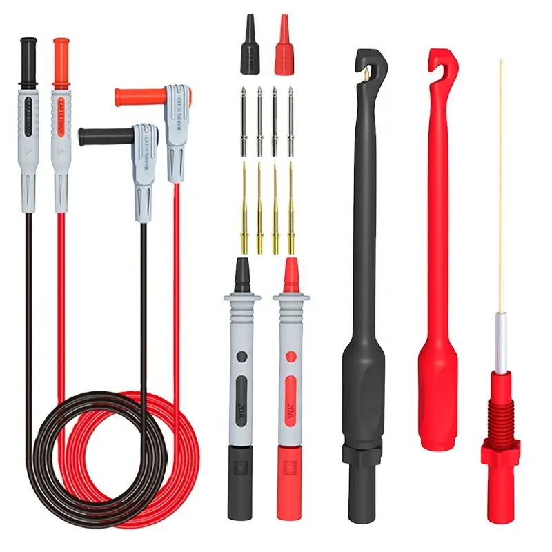 1set Test Lead Kit Automotive Multimeter Probe with Wire Piercing Puncture Probes 4 mm Banana Plug Test Leads Test Probe