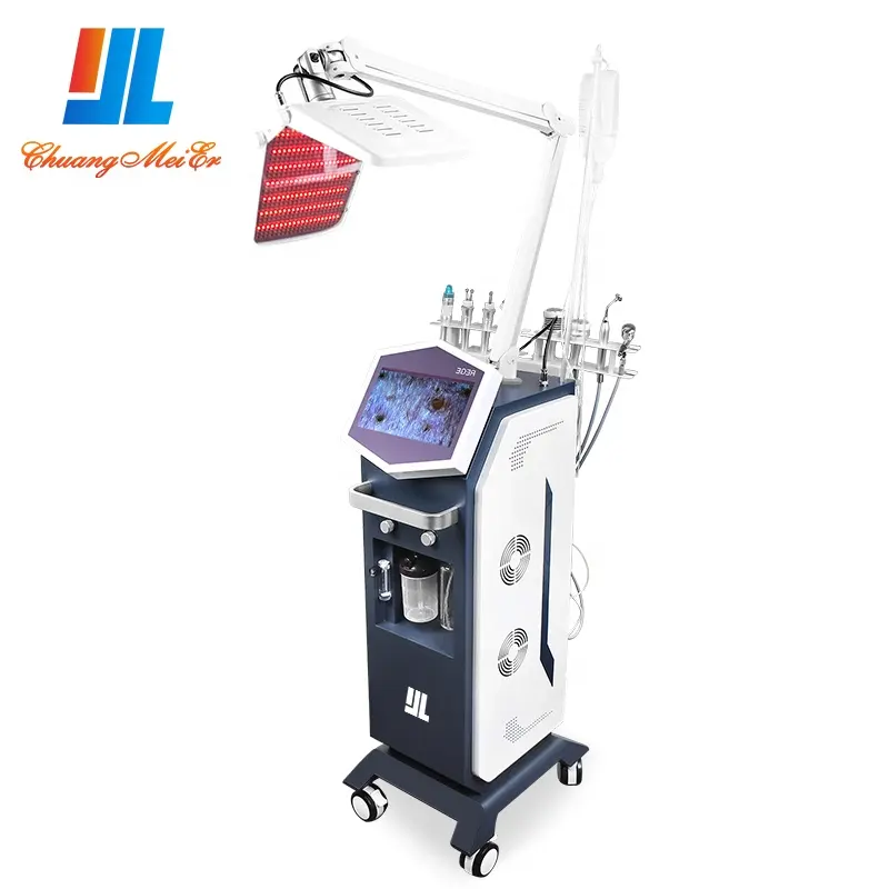 13 in 1 dermabrasion micro current lifting oxygen jet peel PDT LED light therapy facial machine