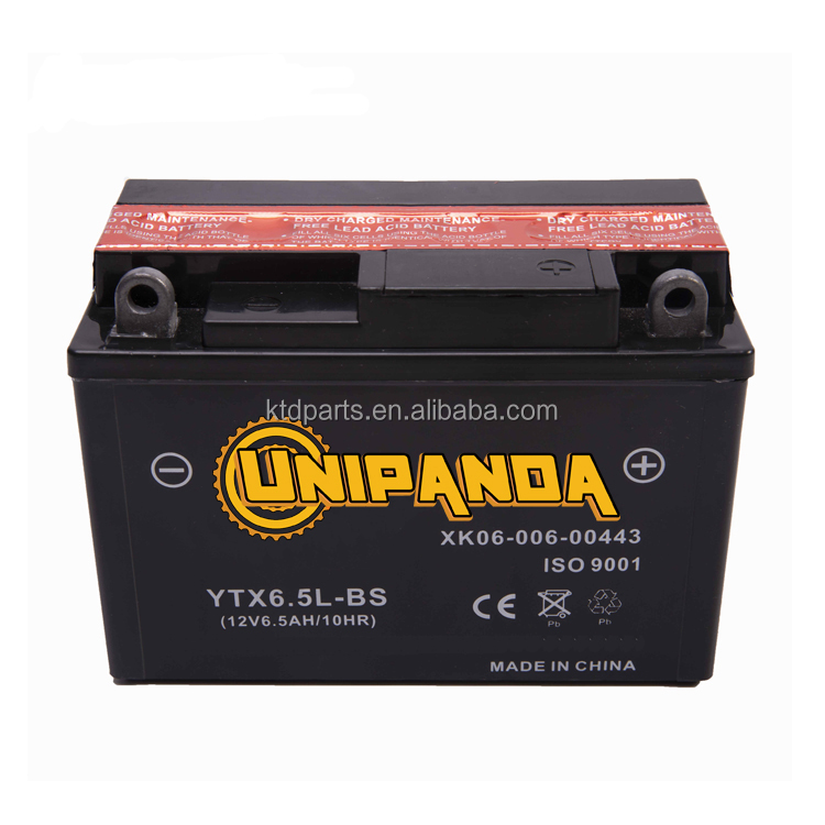 KTD YTX6.5-BS 12V 6.5AH/10HR 12N6.5-BS Made In China Motorcycle Dry Bettery Box