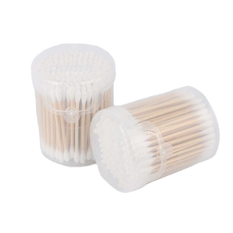 Wholesale Manufacture Cotton Buds 100% Cotton Bamboo Stick OEM Available