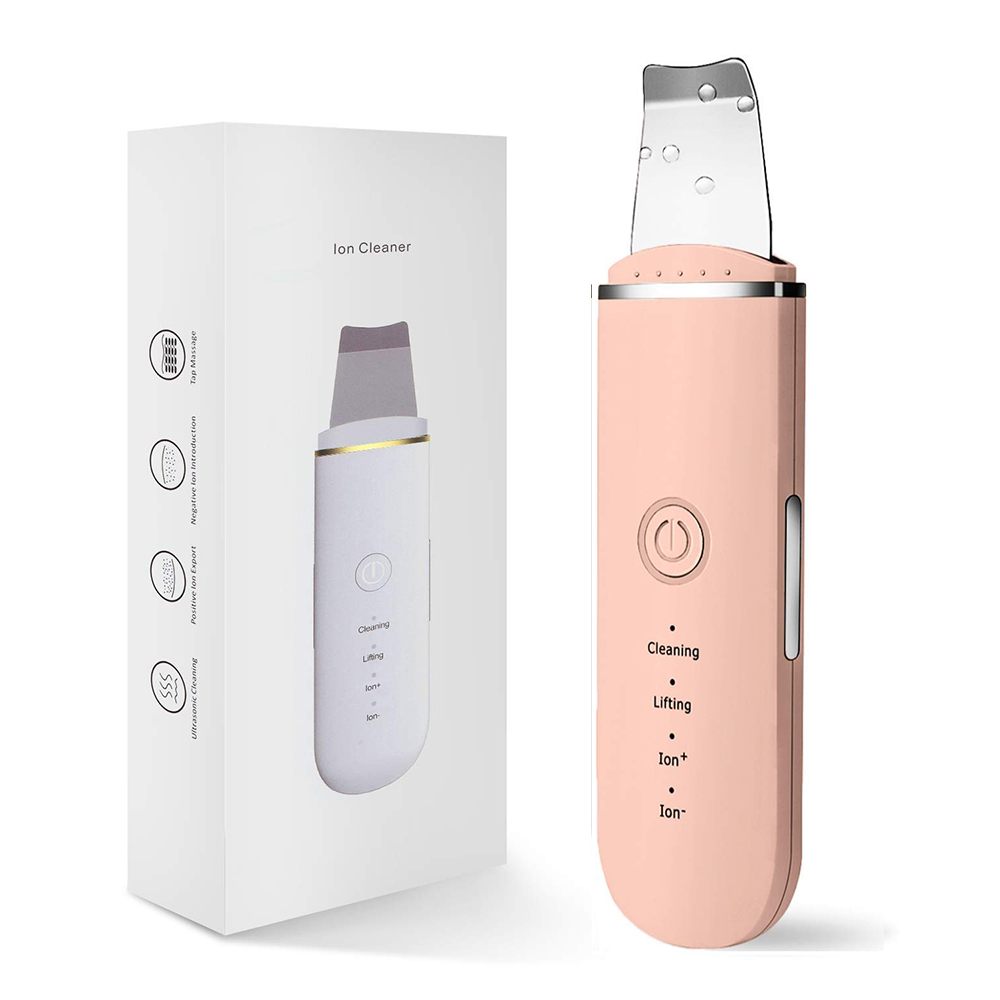 Dropshipping Beauty Personal Care Acne Pore Beauty Equipment Facial Cleaner Dermabrasion Ion Ultrasonic Skin Scrubber