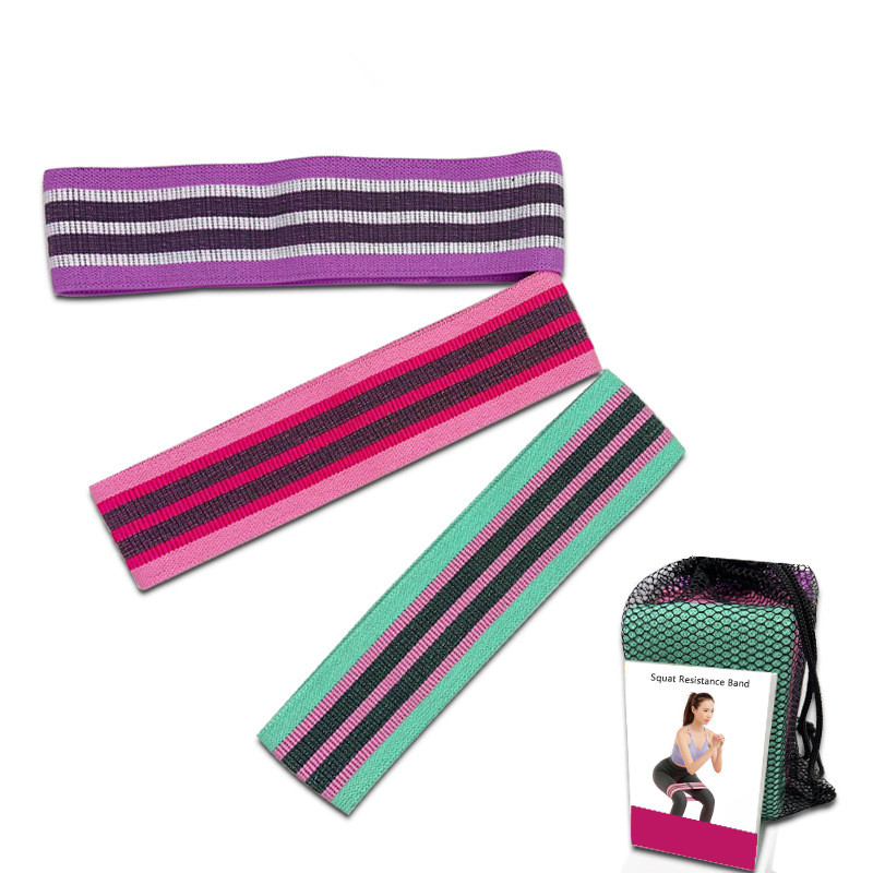 Custom Logo Printed Yoga Gym Exercise Fitness For Legs Glutes Booty Hip Fabric Resistance Bands