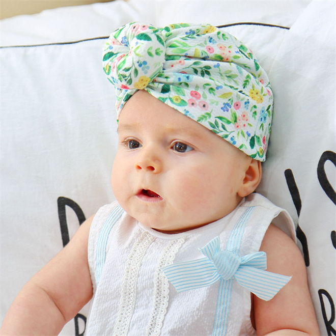 THB-8D860 Floral Donut Newborn Baby Hat Multicolor Cute Children Beanie Hat Wholesale