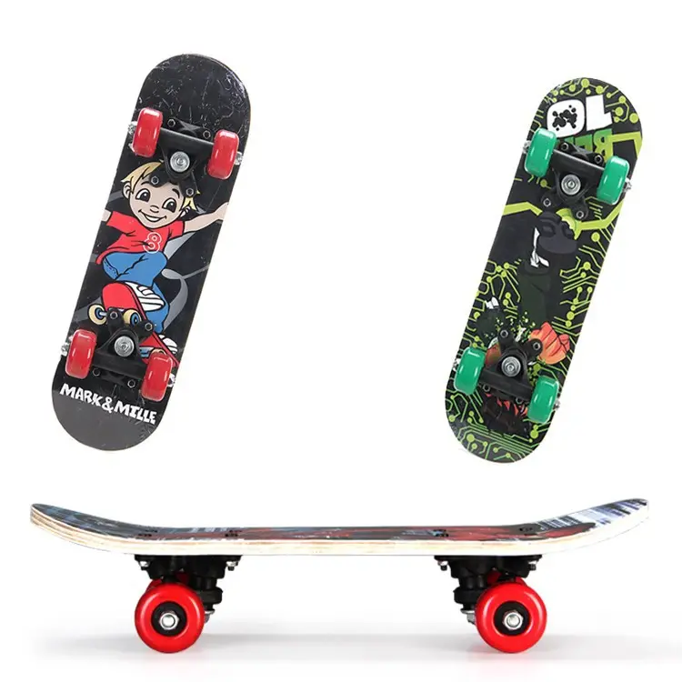 Mini Complete Blank Deck Plastic Fish Board Cruiser Skateboard with Big LED Wheel