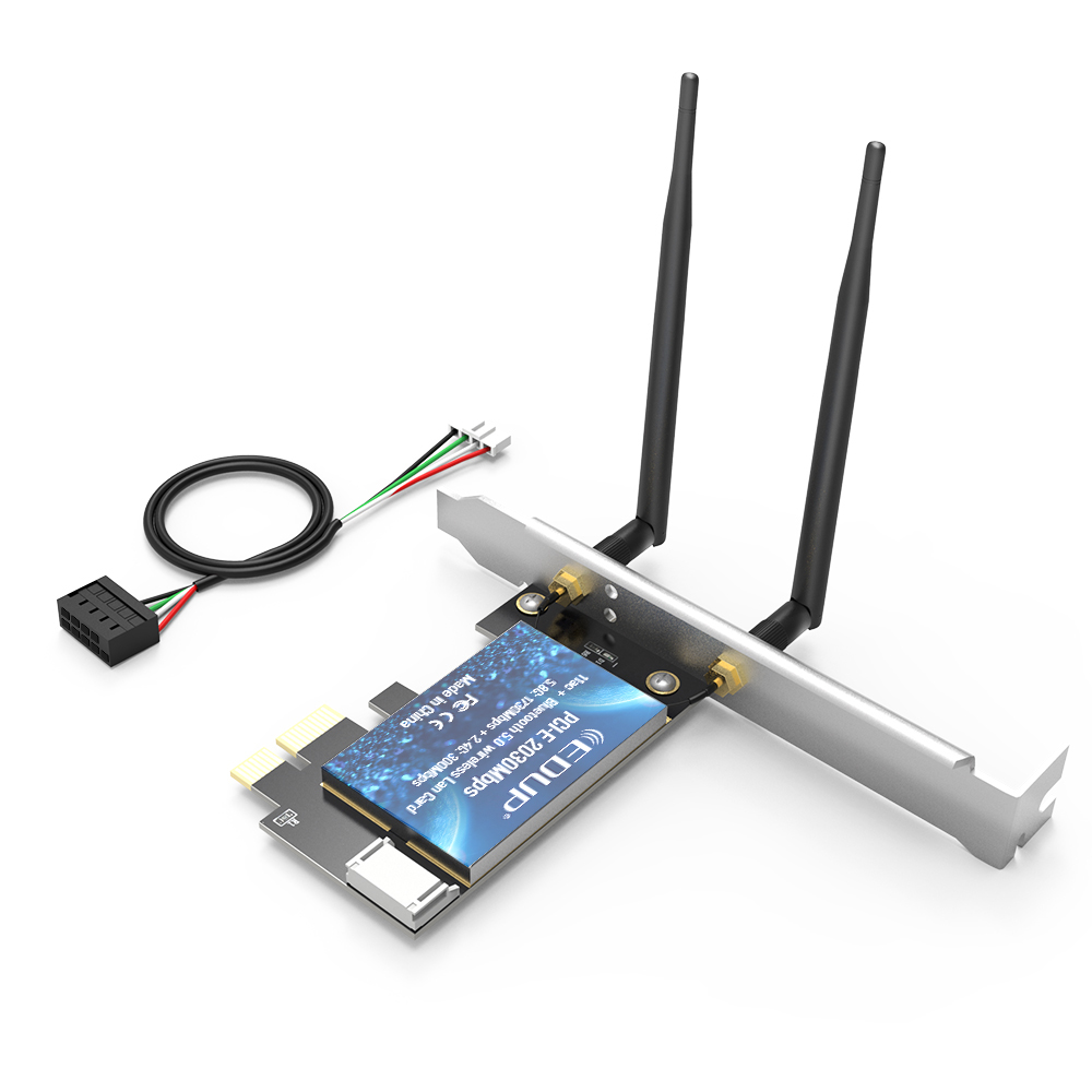 EDUP новая модель 2030 Мбит/с от 2 до 1 PCI-E WiFi синий зуб адаптер