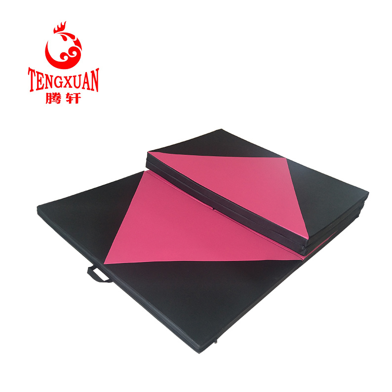 Folding Foam Tumbling gymnastics Mat With Pu Leather And Epe Stuff For Gym And School