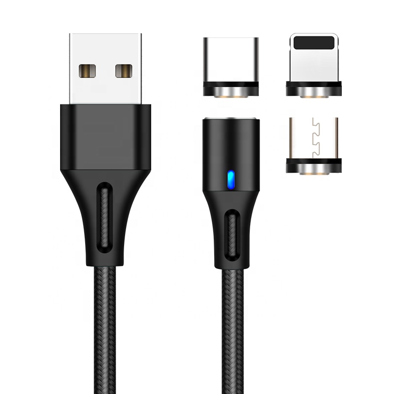 Магнитный кабель со светодиодной подсветкой Micro USB кабель для Samsung Type C Зарядка для Xiaomi для iPhone Магнитный зарядный шнур