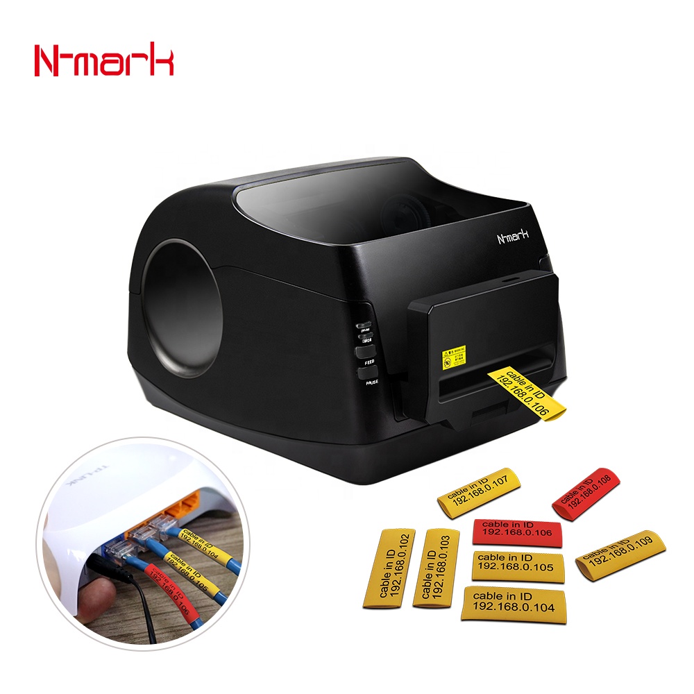 N-mark Cable printing machine thermal transfer Heat Shrink Tube Ferrule Printer Industrial label 200/300dpi cable marking tube