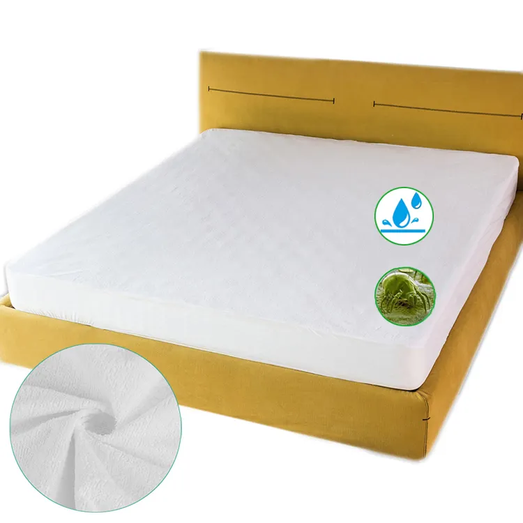 Soft breathable cotton terry with TPU anti bed bug hotel waterproof mattress protector cover