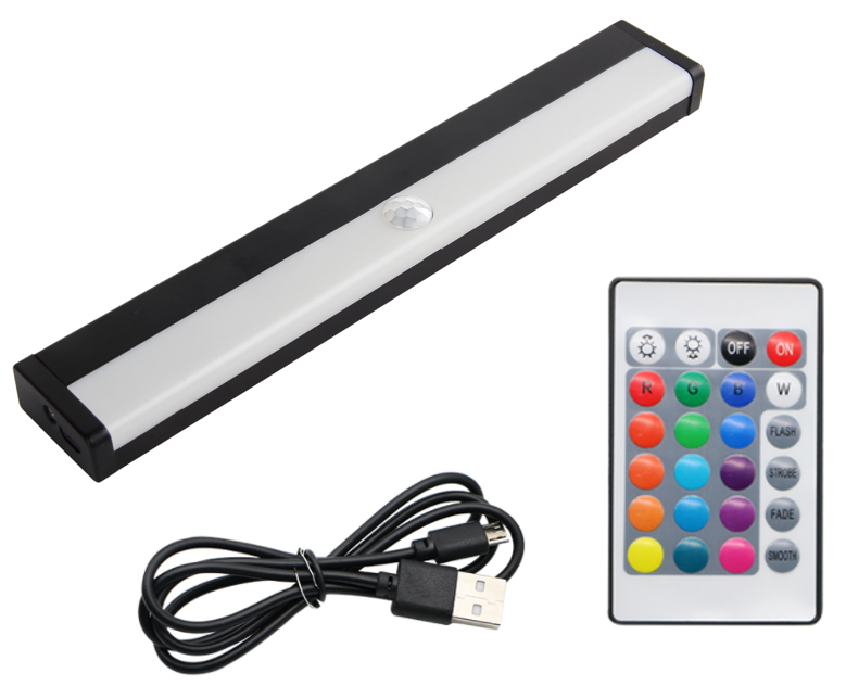 Готово к отправке, пульт дистанционного управления RGB 16 видов цветов USB датчик движения Беспроводной светодиодный ночник с мягкая Магнитная Адсорбция для использования внутри помещений