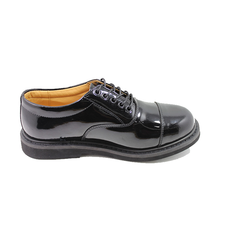Patent leather men high gloss military dressing shoes