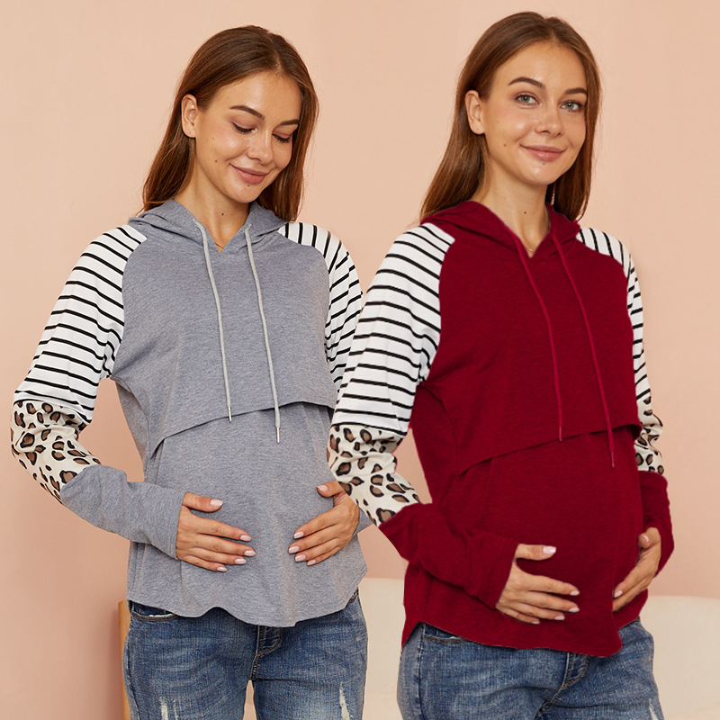Breast feeding Maternity hoodie top Soft New Fashion Maternity Clothing Comfortable Pregnant for woman Summer Bowknot