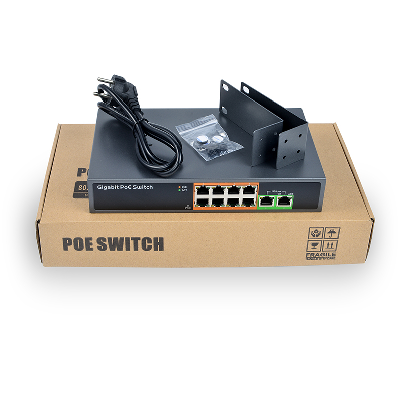 8 + 2 все гигабитные 48 В poe коммутатор 150 Вт Мощность IEEE802.3af/at для ip-камеры SDAPO PSE1008G