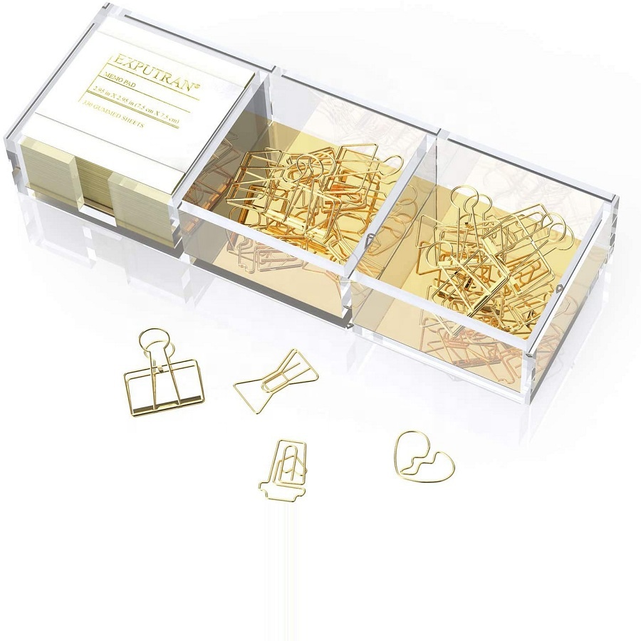 Акриловый и золотистый держатель для банкнот Lucite
