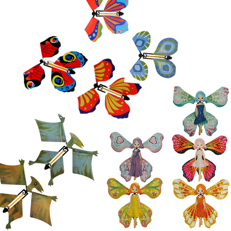 2021 Flying Magic Butterfly Toy Wind up Butterfly Toy Rubber Band Powered Butterfly for Great Surprise Wedding Birthday Gift