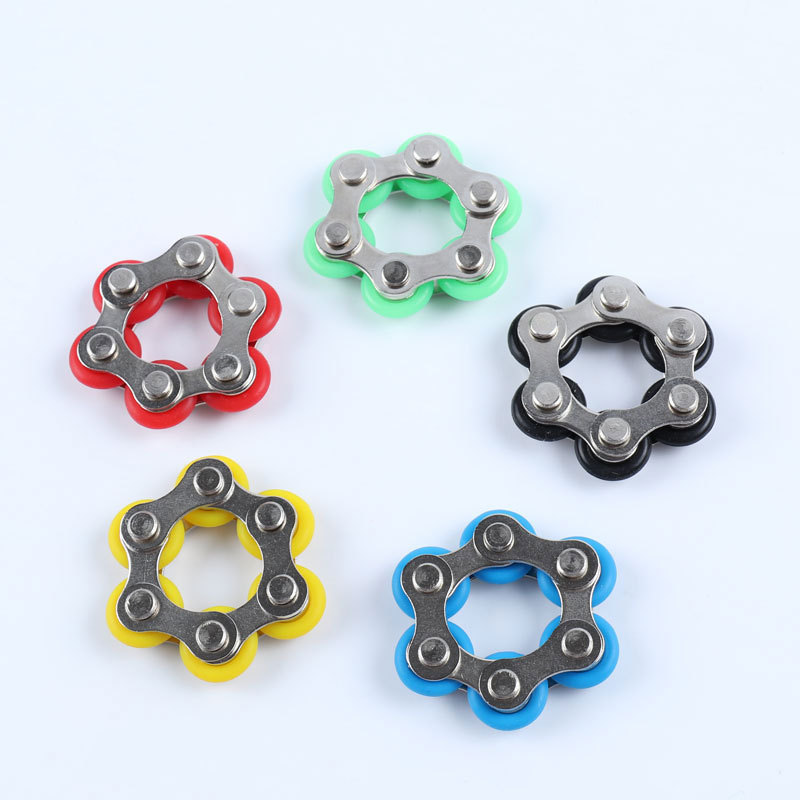 relief stress key Roller chain fidget spinner magnet bracelet ring ring toy