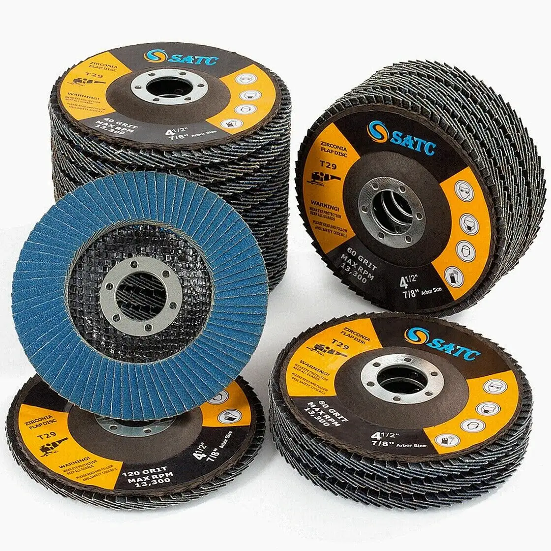 USA Warehouse Shipping Within 24h 20PCS 4.5'' Flap Discs 40 60 80 120 Grit For Angle Grinder