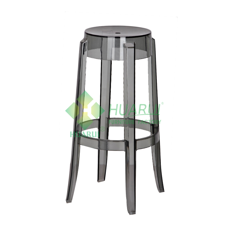 plastic acrylic modern stackable resin pp abs nordic bar stool grey