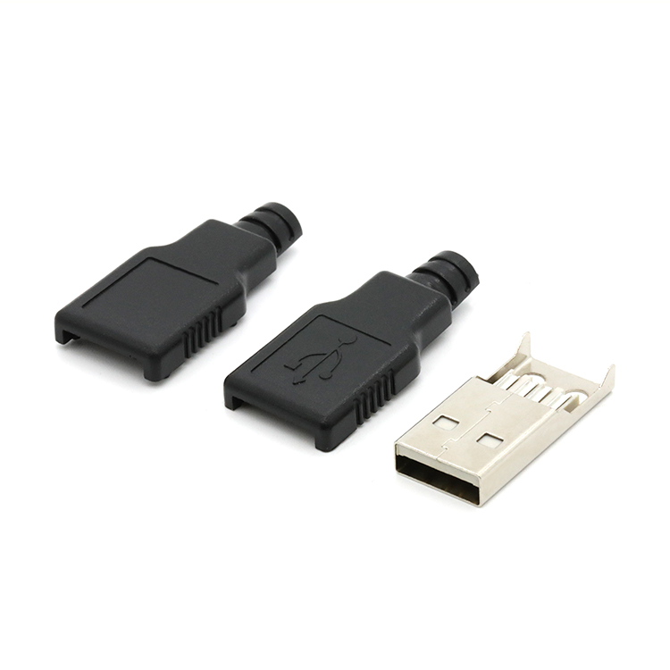 Горячая Распродажа USB 2,0 4 Pin A входящий штекер припоя соединительный узел в комплект поставки входит адаптер с пластиковый корпус Чехол