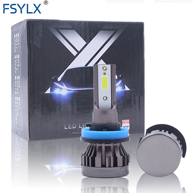 FSYLX 40W 8000LM M1S Fanless Mini LED Headlamp H7 H8 H11 LED Head Light H1 H4 9004 9007 Car LED Headlight