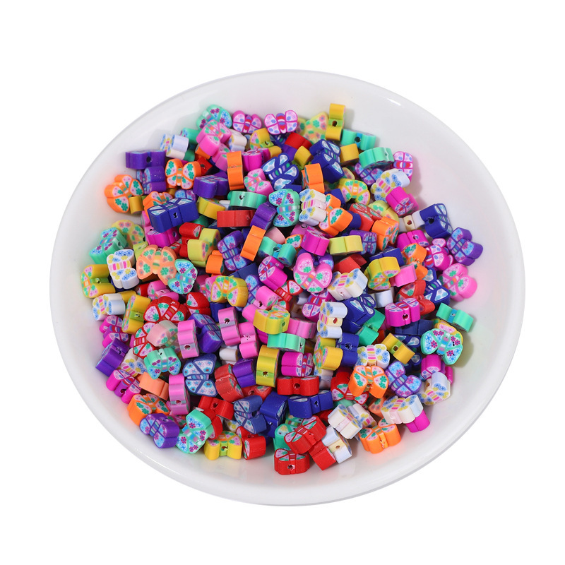 Diy Jewelry Accessories Soft Ceramic Bead Fruit Cartoon Animal Soft Pottery Piece Porcelain Sets Clay Beads Made of Plastic