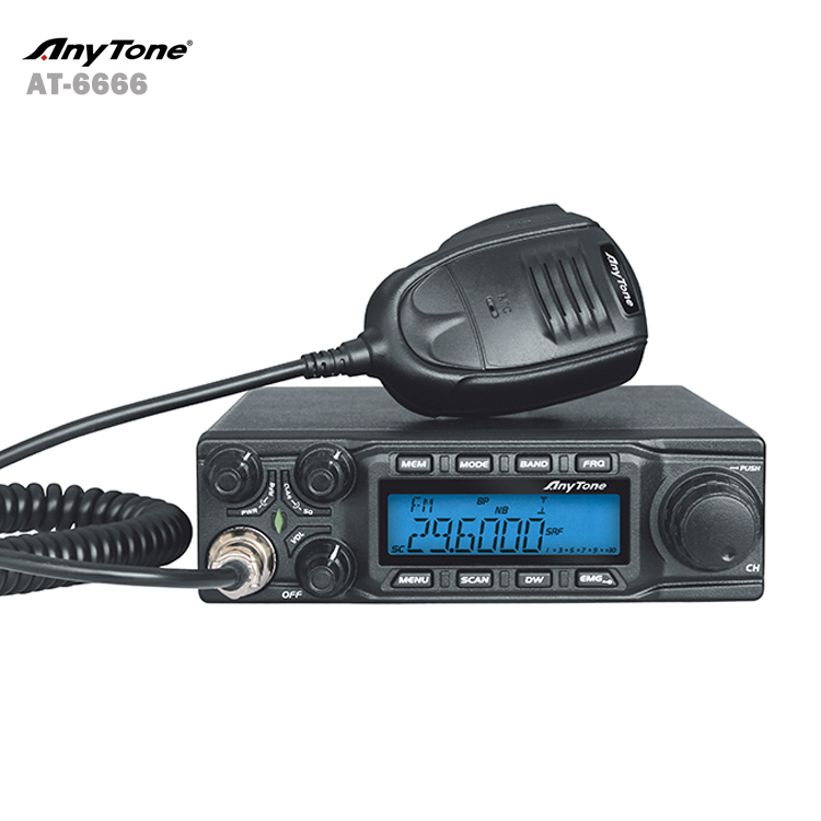 Радиоприемник Anytone AT-6666, 10 метров, AM, FM, SSB, 25,615-30,105 МГц, высокомощное CB радио