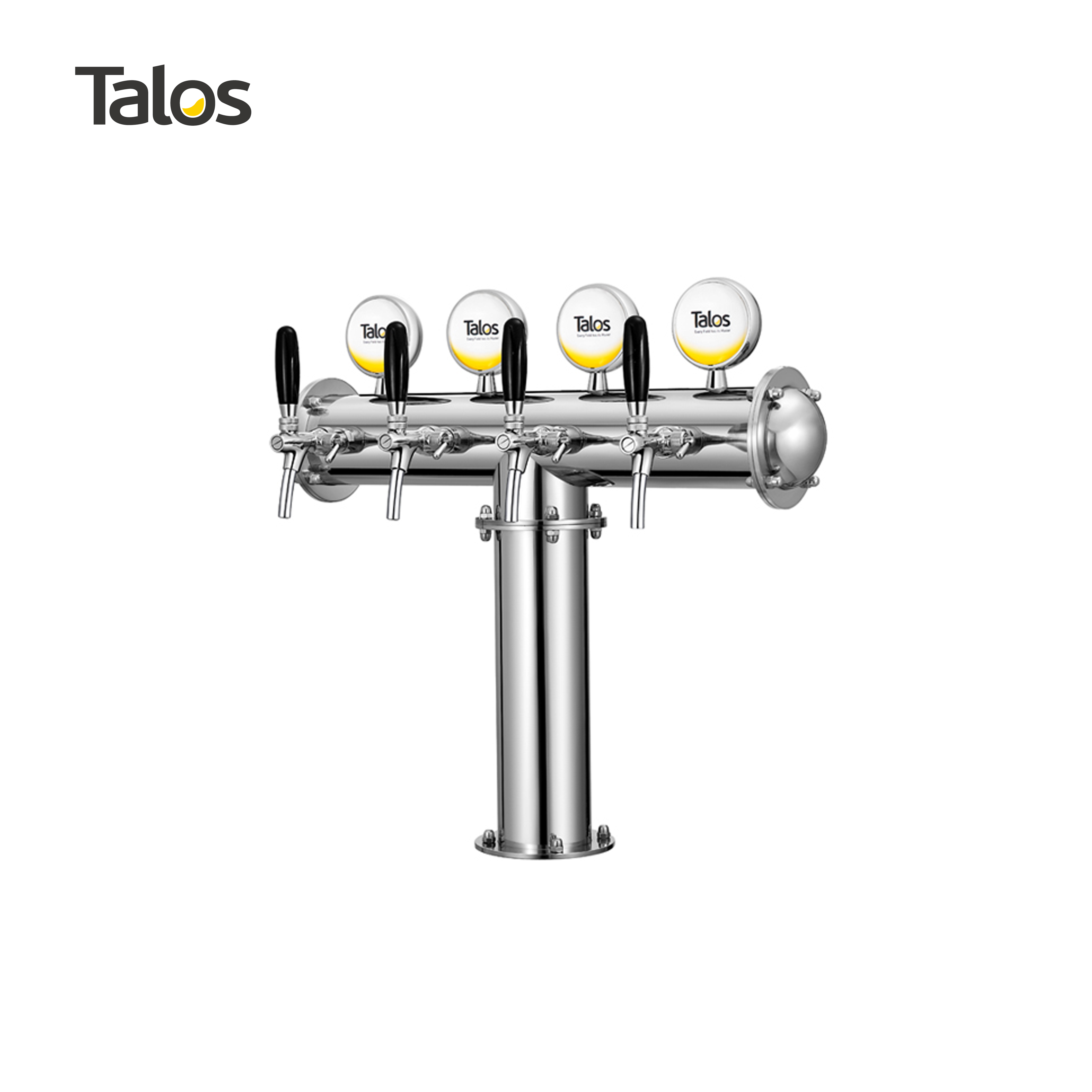 TALOS T Tower башня из нержавеющей стали, 4 крана, башня 102 мм, дозирующее оборудование для пива, пивная башня (полированная, светодиодная)