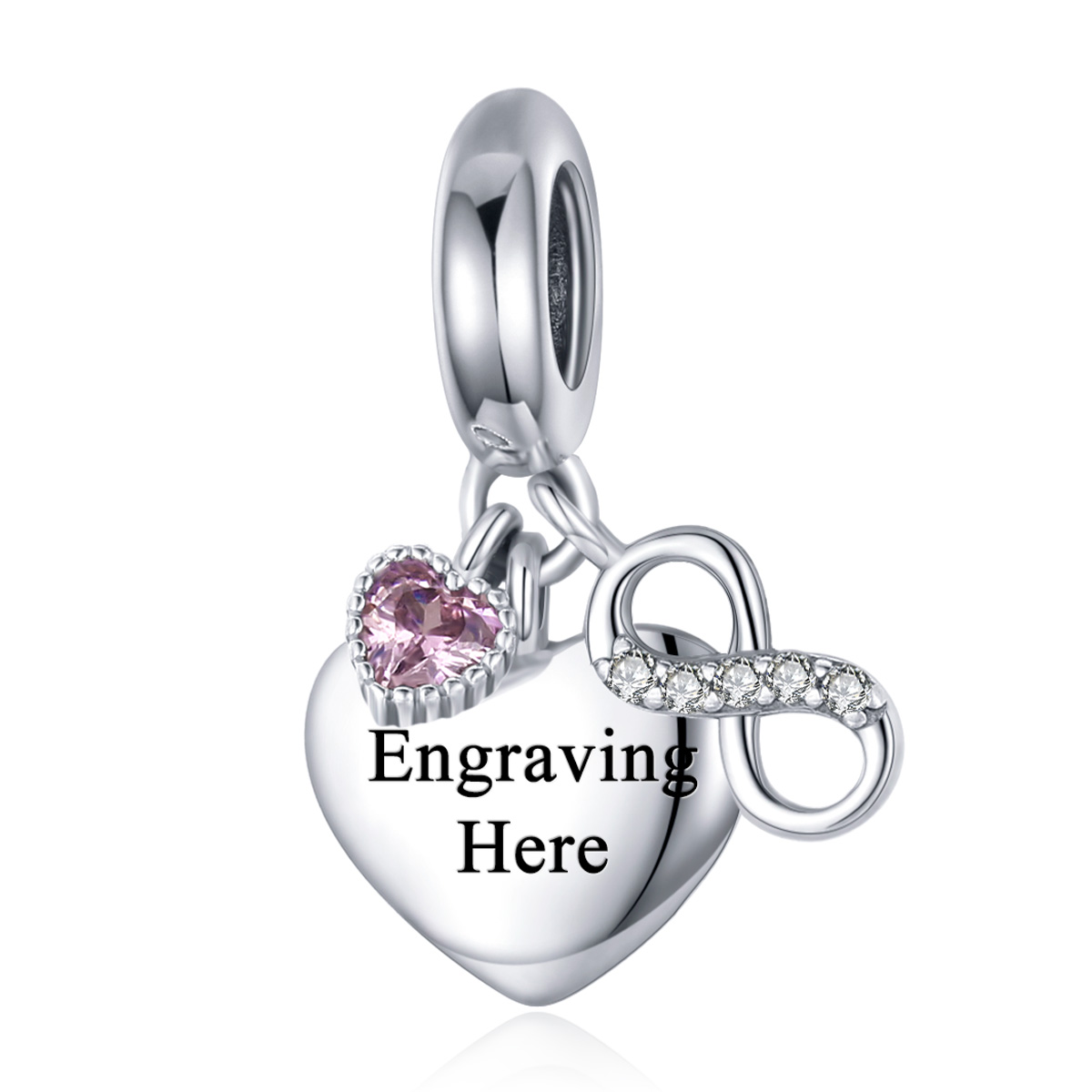New endless love diy pendant customized models can be engraved s925 silver beaded accessories SCC1922