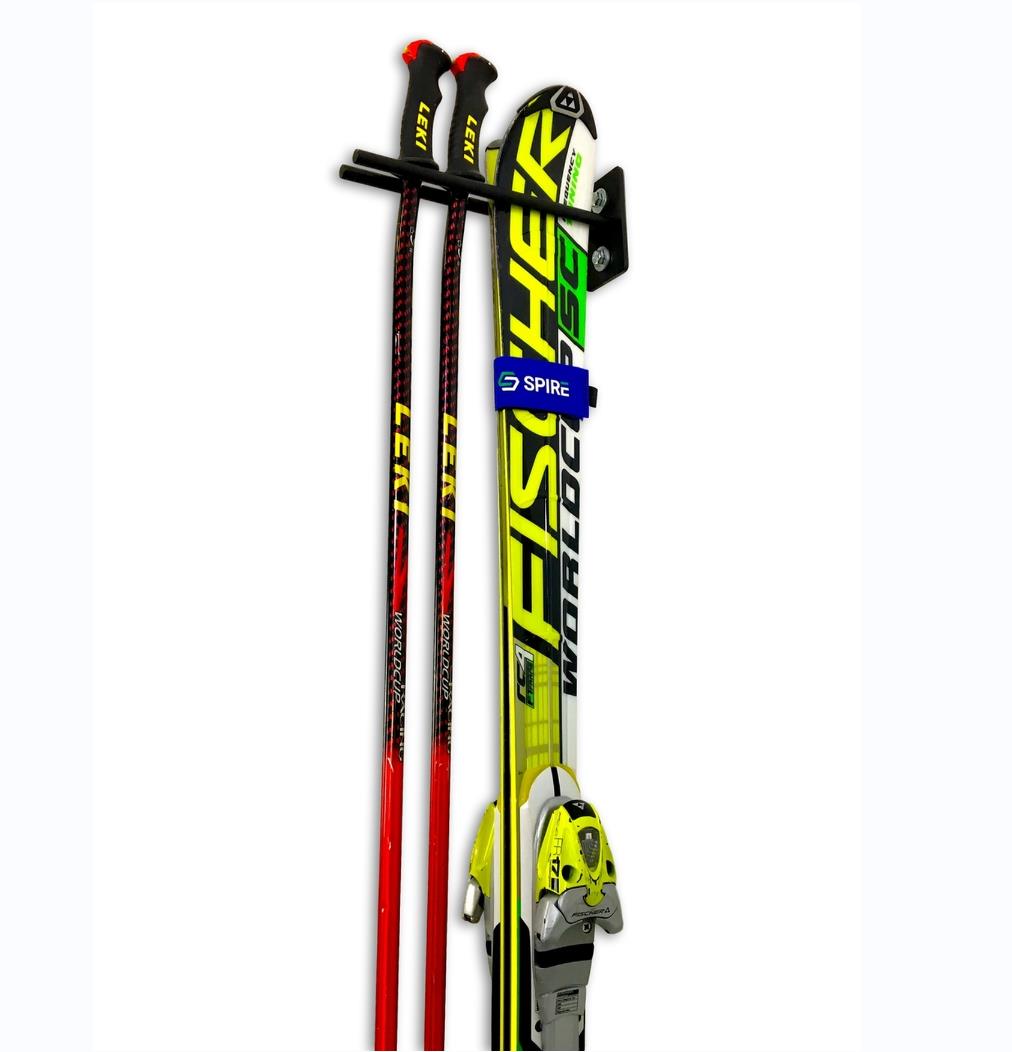 Double Ski Wall Rack Metal Wall Mounted Ski Couple Display Rack Home Living Room Snowboards Container Ski Rack