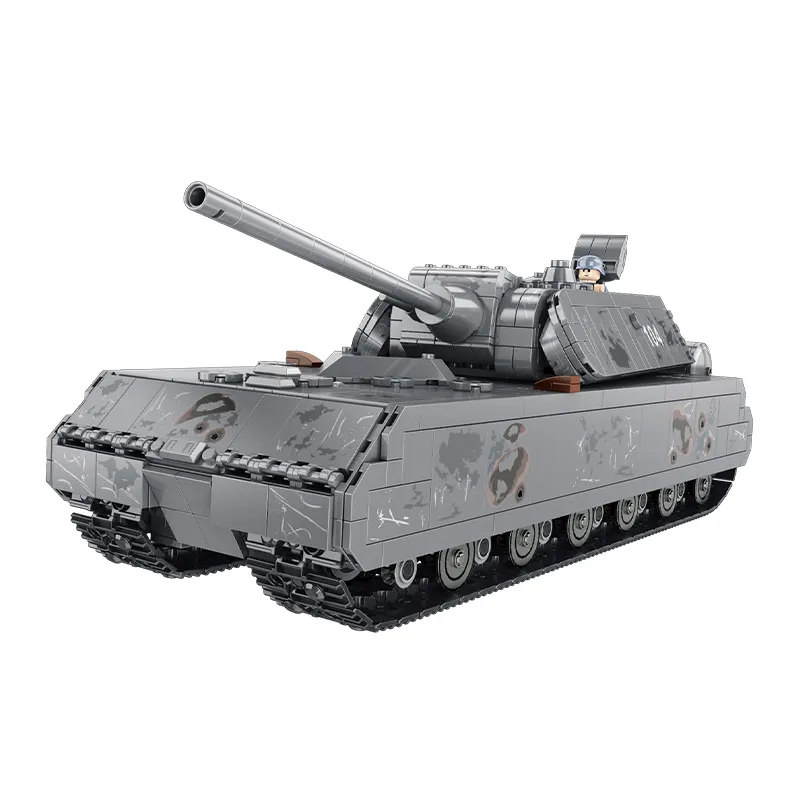 628009 Военная немецкая мышь Тяжелый бронированный солдатский конструктор, набор из кирпича, детские игрушки, строительные блоки танка