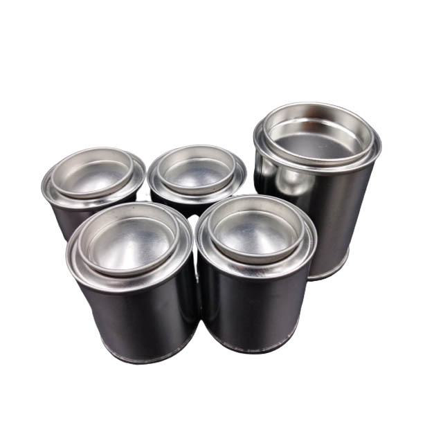 Silver paint can tin Chemical Empty paint cans with Printing or Metallic Color customs Logo Metal Round tins 1/4